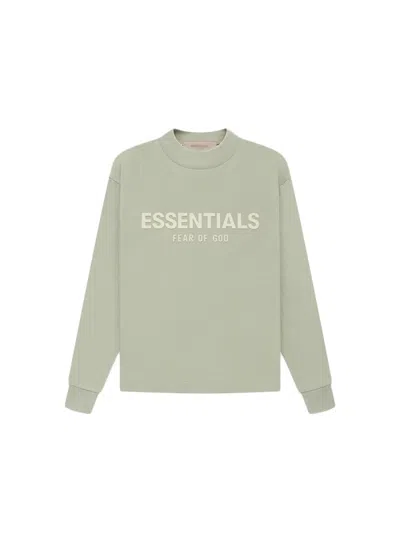 Pre-owned Fear Of God Essentials Kids Long Sleeve T-shirt In Seafoam