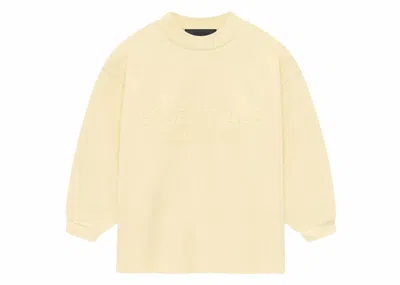 Pre-owned Fear Of God Essentials Kids Long Sleeve Tee Shirt In Garden Yellow