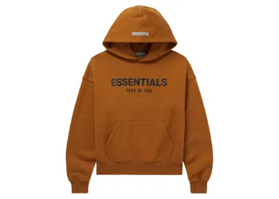 Pre-owned Fear Of God Essentials Kids Mr. Porter Exclusive Logoprint Cottonblend Jersey Hoodie In Brown