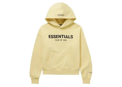 Pre-owned Fear Of God Essentials Kids Mr. Porter Exclusive Logoprint Cottonblend Jersey Hoodie In Garden Glove/cream