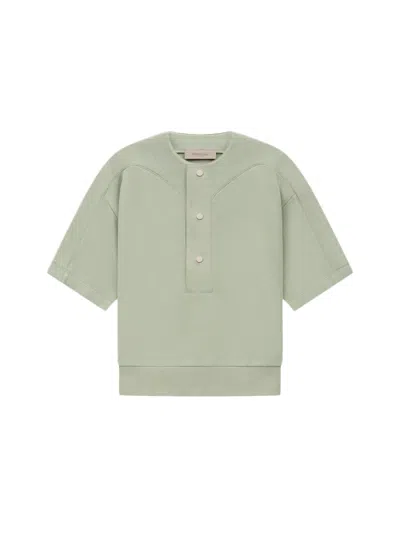 Pre-owned Fear Of God Essentials Kids Oversized Henley In Seafoam