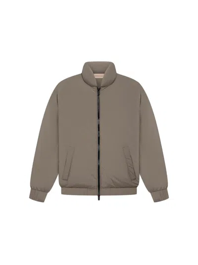 Pre-owned Fear Of God Essentials Kids Puffer Jacket In Desert Taupe