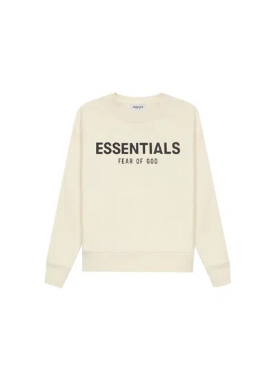 Pre-owned Fear Of God Essentials Kids Pullover Crewneck/butter In Cream/buttercream