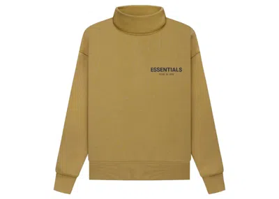 Pre-owned Fear Of God Essentials Kids Pullover Mockneck In Amber