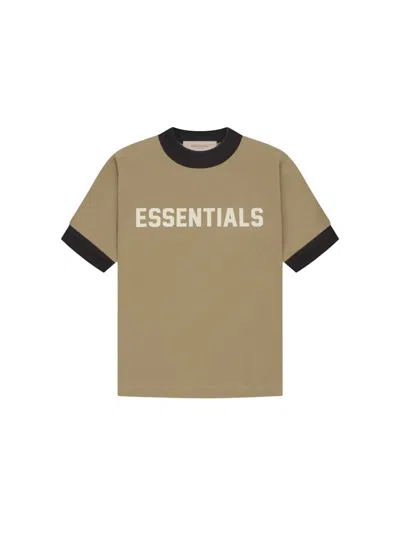 Pre-owned Fear Of God Essentials Kids Ringer T-shirt In Oak
