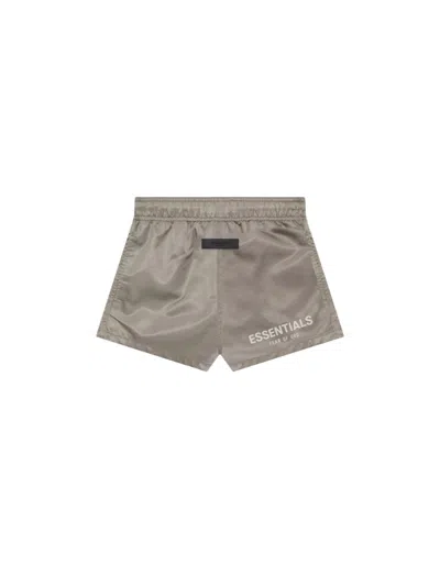 Pre-owned Fear Of God Essentials Kids Running Short In Desert Taupe