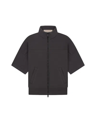 Pre-owned Fear Of God Essentials Kids Short Sleeve Full Zip Jacket In Iron
