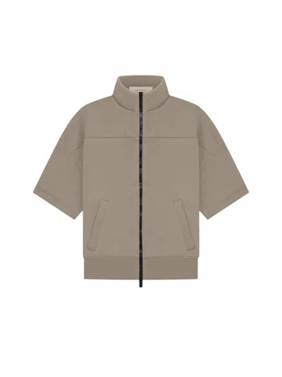 Pre-owned Fear Of God Essentials Kids Short Sleeve Jacket In Desert Taupe