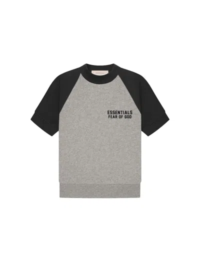 Pre-owned Fear Of God Essentials Kids Short Sleeve Sweatshirt In Dark Oatmeal
