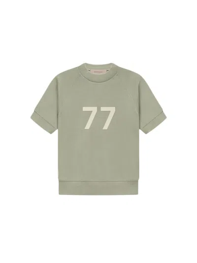 Pre-owned Fear Of God Essentials Kids Short Sleeve Sweatshirt In Seafoam