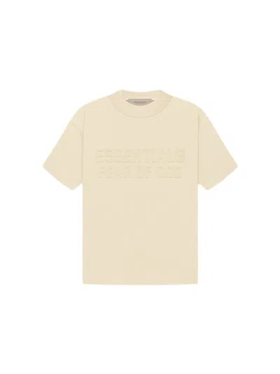 Pre-owned Fear Of God Essentials Kids Short Sleeve T-shirt In Egg Shell
