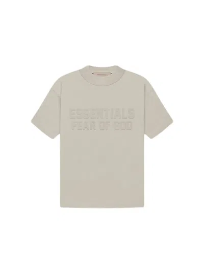 Pre-owned Fear Of God Essentials Kids Short Sleeve T-shirt In Smoke