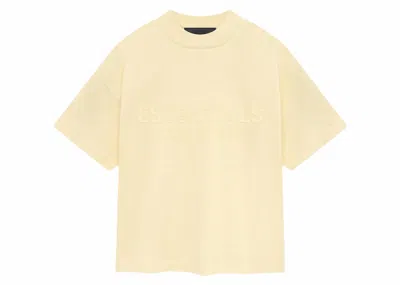 Pre-owned Fear Of God Essentials Kids Short Sleeve Tee Shirt In Garden Yellow
