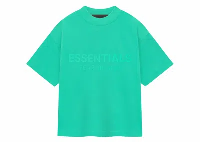 Pre-owned Fear Of God Essentials Kids Short Sleeve Tee Shirt In Mint Leaf