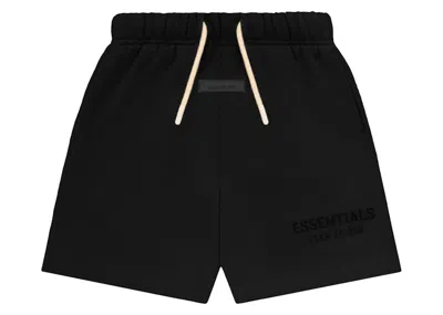 Pre-owned Fear Of God Essentials Kids Sweatshort In Jet Black