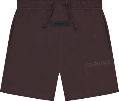 Pre-owned Fear Of God Essentials Kids Sweatshort In Plum