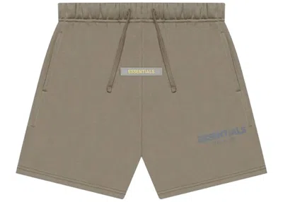 Pre-owned Fear Of God Essentials Kids Sweatshort In Taupe