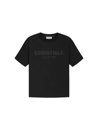 Pre-owned Fear Of God Essentials Kids T-shirt In Black/stretch Limo
