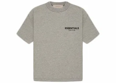Pre-owned Fear Of God Essentials Kids T-shirt (ss22) In Dark Oatmeal