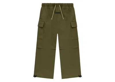 Pre-owned Fear Of God Essentials Kids Textured Nylon Field Pant In Military
