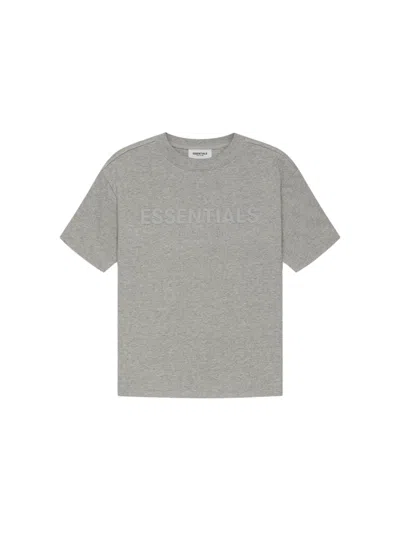 Pre-owned Fear Of God Essentials Kids Tshirt/dark In Heather Oatmeal/dark Heather Oatmeal