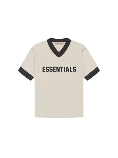 Pre-owned Fear Of God Essentials Kids Vneck T-shirt In Wheat