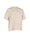 Fear Of God Essentials Logo Mock Neck T-shirt In Beige Cotton In Beige
