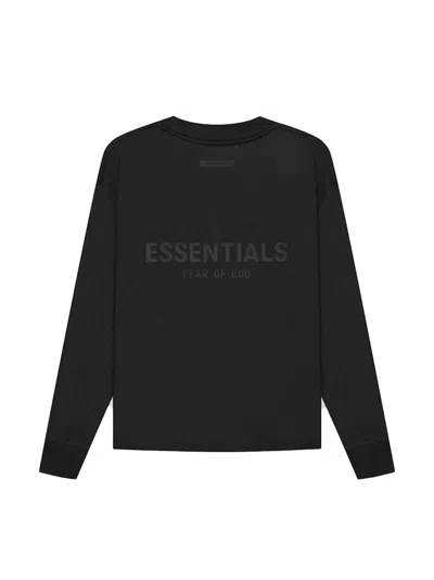 Pre-owned Fear Of God Essentials Long Sleeve T-shirt In Black/stretch Limo