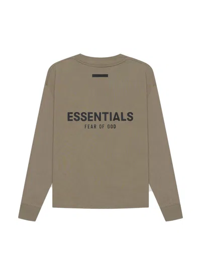Pre-owned Fear Of God Essentials Long Sleeve T-shirt In Taupe