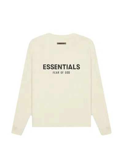Pre-owned Fear Of God Essentials Long Sleeve Tshirt/butter In Cream/buttercream
