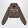 Fear Of God Essential Military Cropped Sweatshirt With Logo In Green