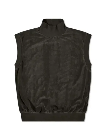 Fear Of God Essentials Mock Neck Vest Top In Brown