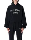 Fear Of God Fleece Raglan Crewneck Sweatshirt In Black