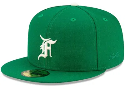 Pre-owned Fear Of God Essentials New Era 59fifty Fitted Hat (fw21) In Kelly Green
