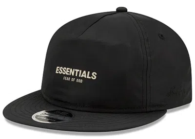 Pre-owned Fear Of God Essentials New Era 9fifty Retro Crown Aframe Hat In Black
