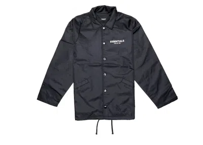 Pre-owned Fear Of God Essentials Nylon Coach Jacket In Black