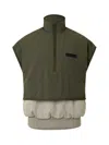 Fear Of God Essentials Nylon Fleece Mockneck Vest In Green