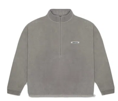 Pre-owned Fear Of God Essentials Polar Fleece Halfzip Sweater In Grey Flannel/charcoal In Gray