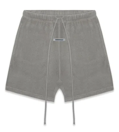 Pre-owned Fear Of God Essentials Polar Fleece Shorts In Grey Flannel/charcoal