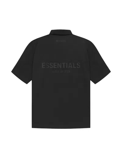 Pre-owned Fear Of God Essentials Polo Shirt In Black/stretch Limo