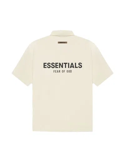 Pre-owned Fear Of God Essentials Polo/butter In Cream/buttercream