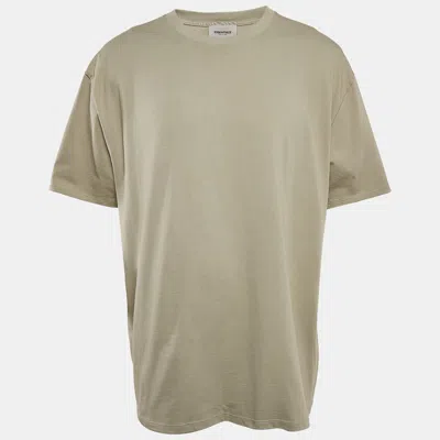 Pre-owned Fear Of God Essentials Printed Green Oversized T-shirt L