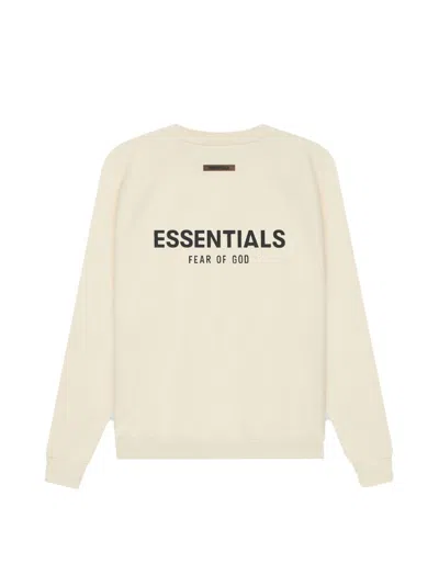 Pre-owned Fear Of God Essentials Pullover Crewneck Sweatshirt In Buttercream