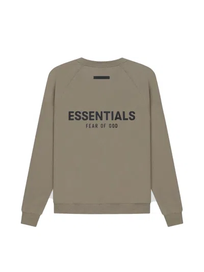 Pre-owned Fear Of God Essentials Pullover Crewneck Sweatshirt In Taupe