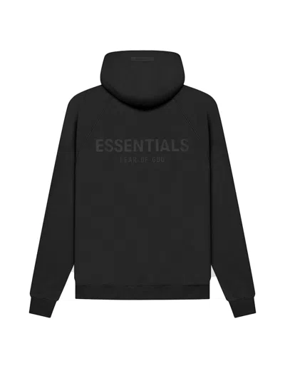 Pre-owned Fear Of God Essentials Pullover Hoodie (ss21) In Black/stretch Limo