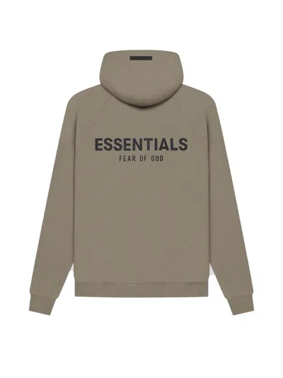 Pre-owned Fear Of God Essentials Pullover Hoodie (ss21) In Taupe