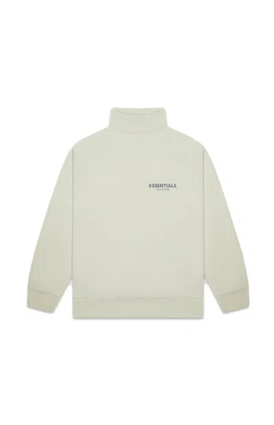 Pre-owned Fear Of God Essentials Pullover Mockneck Sweatshirt In Alfalfa Sage