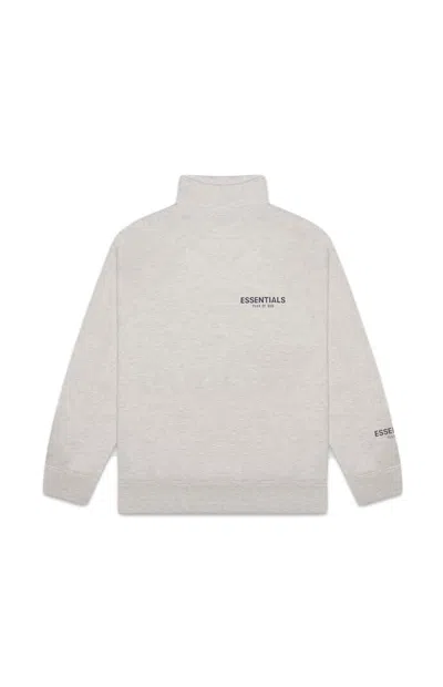 Pre-owned Fear Of God Essentials Pullover Mockneck Sweatshirt In Heather Oatmeal