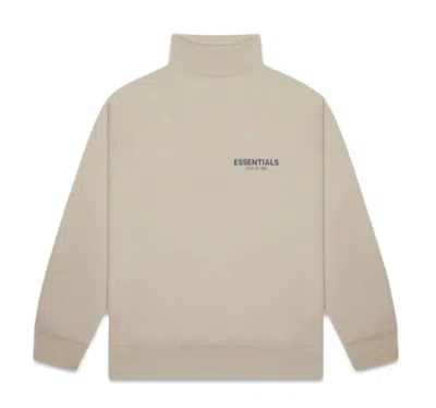 Pre-owned Fear Of God Essentials Pullover Mockneck Sweatshirt In String