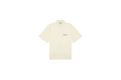 Pre-owned Fear Of God Essentials Short Sleeve Boxy Polo Shirt In Buttercream